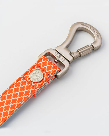 Fabric Dog Leash - Orange Geometric Hook