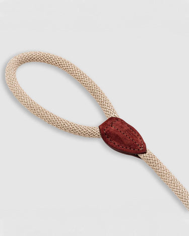 Rope and Suede Leather Dog Lead - Brown Handle