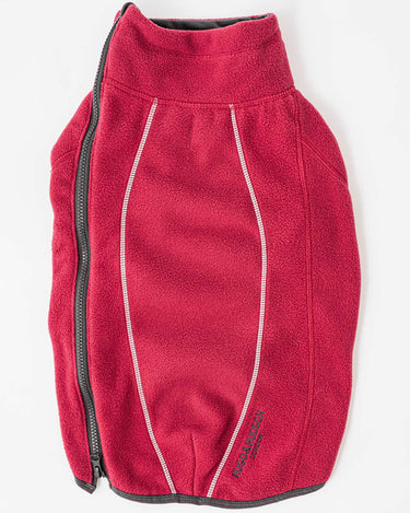 Cosy Warm Fleece Dog Jacket - Burgundy Back