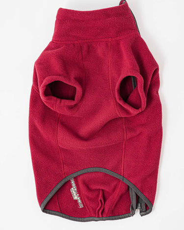 Cosy Warm Fleece Dog Jacket - Burgundy Front