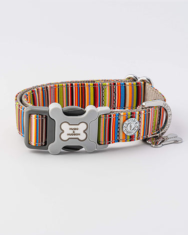 Fabric Dog Collar - Striped Multi-color